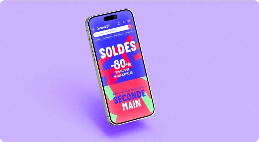 Déclinaison mobile de la nouvelle expérience Cdiscount