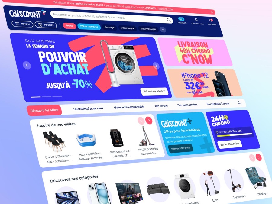 Proposition de refonte de la page d’accueil Cdiscount sur desktop