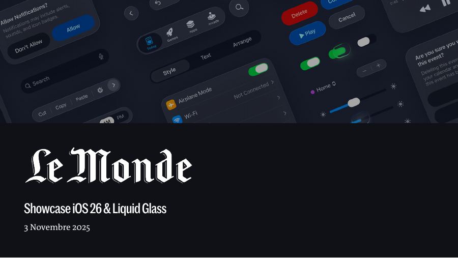 Présentation de la refonte iOS 26 et Liquid Glass de l’application Le Monde